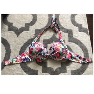 H&M push up padded bikini floral top 36b